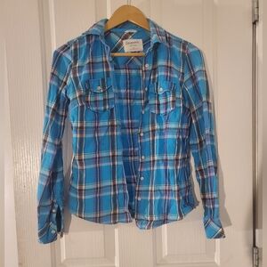 Aeropostale Blue Plaid Women's Shirt
